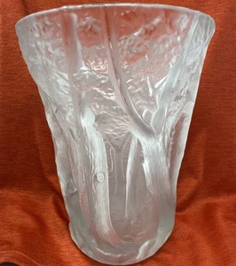 Josef Inwald Vase (large) Barolac figural frosted art glass forest Antique Vtg - Picture 1 of 11