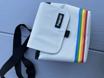 Polaroid box Camera Bag Retro Rainbow Stripes Crossbody Purse Stripe White Black - Image 1 of 4