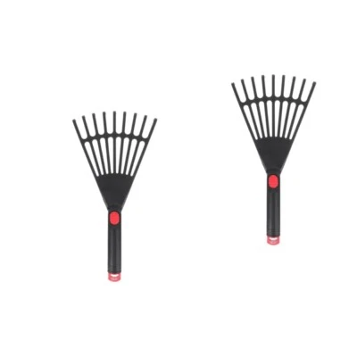  Set of 2 Garten Harke Klein Gartengerät Rechen Im Freien Blätter - Bild 1 von 4