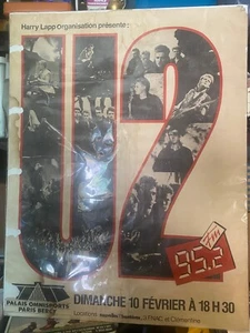 U2 RARE Feb 10 1985 Paris Palais Omnisports De Bercy 28x39” VINTAGE PROMO POSTER - Picture 1 of 1