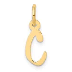 Hombre Mujer 14K Oro Amarillo Inclinado Bloque Inicial C Colgante Para Collar - Imagen 1 de 3