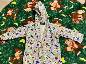 Vintage 1985 Anacapa Retro Raincoat S Small Hooded Jacket Full Zip PVC Kids - Picture 1 of 16