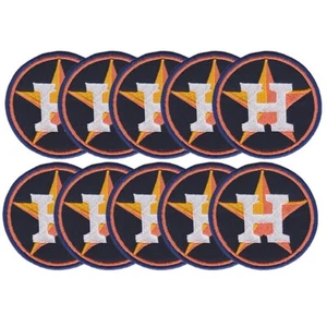 10 pcs Houston Astros Baseball Logo Size 3.0"x3.0" Sew Iron On Embroidery Patch - Picture 1 of 11