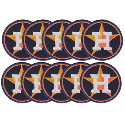 10 pcs Houston Astros Baseball Logo Size 3.0"x3.0" Sew Iron On Embroidery Patch - Image 1 of 4
