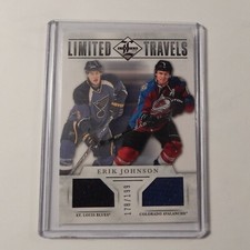 2012-13 Panini Limited Travels Dual Materials, TD-EJ Erik Johnson, 178/199 Blues