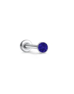Anillo de nariz de pasador de empuje Labret sin rosca acero Monroe Stud 1,5 mm circonita cúbica 18G 20G Foto 1 de 2