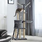 Milo&Misty Spielturm Katze Kratzbaum Kätzchen Möbel Sisal in grau bedeckt
