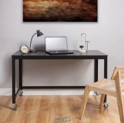 Escritorio Loft de acero con ruedas enrollables de bloqueo negro  Foto 1 de 2