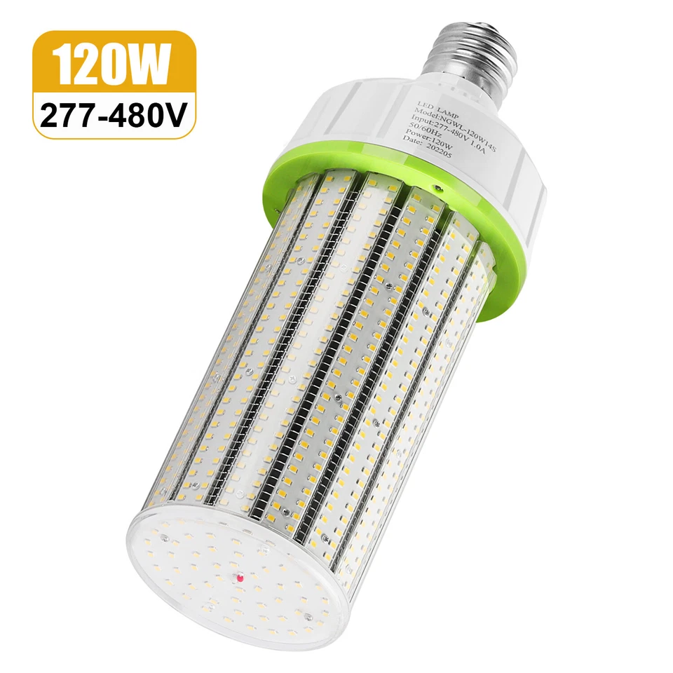 LED Corn Light Bulb E39 Mogul Base 120W 277-480V Warehouse  Street Garage Lights - Image 1 of 4