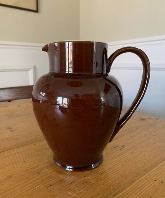 Jarra grande Denby Brown, jarra esmaltada, 20 cm de alto, capacidad de 1,5 litros Foto 1 de 4