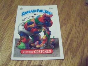 1987 TOPPS GARBAGE PAIL KIDS  RETCHIN GRETCHEN  TRADING CARD