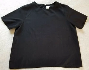 Jaclyn Smith ~ Women's Short Sleeve Blouse ~ Size Large ~ Black   - Picture 1 of 5