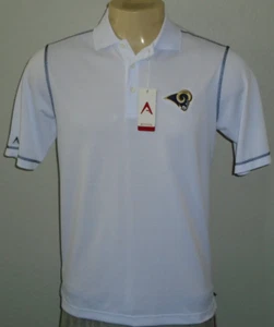 Los Angeles Rams White Team NFL Antigua Polo Shirt Men Small NEW - Picture 1 of 6