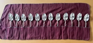 FRENCH CHRISTOFLE FIDELIO BAGUETTE DESSERT SPOONS SET 12 PIECES ( 18,5 CMS) - Picture 1 of 6