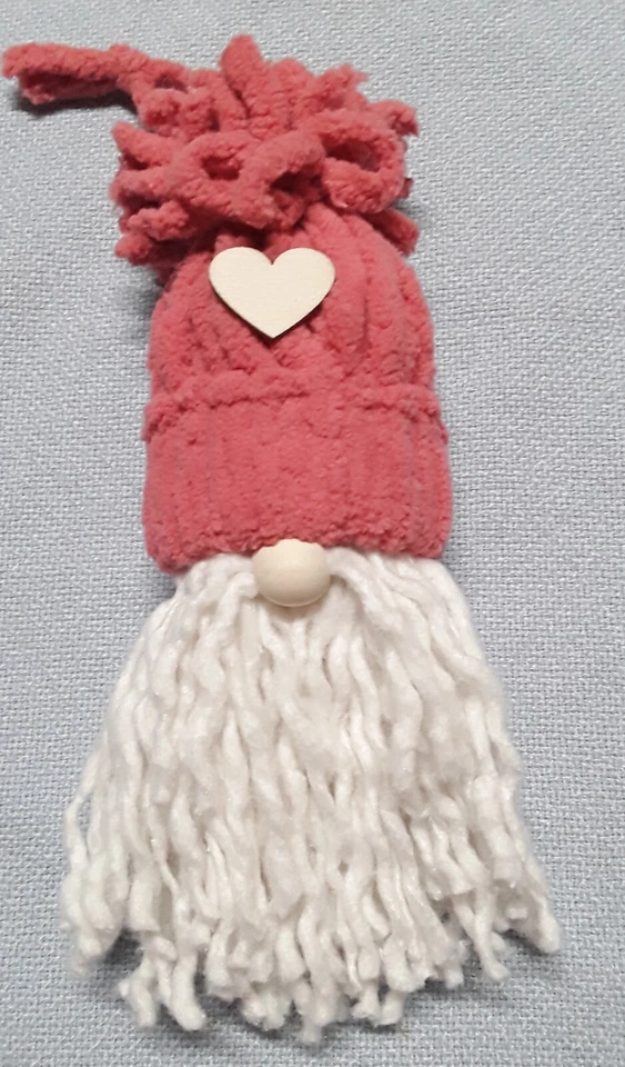 Handmade Yarn / Cotton Gnome Ornament Valentine's Day Heart - Image 1 of 1