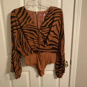 Body love Tiger Bodysuit With Animal Stripes Size M - Picture 1 of 5