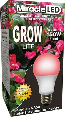 Red LED Grow Light Bulb Miracle 604586 Ultra Grow Red Spectrum LED Grow Light - Image 1 of 4