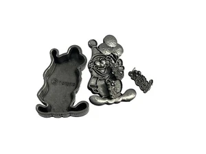 Vintage Torino Pewter Clown Jewelry Set Box Earrings Pendant Balloons - Picture 1 of 10