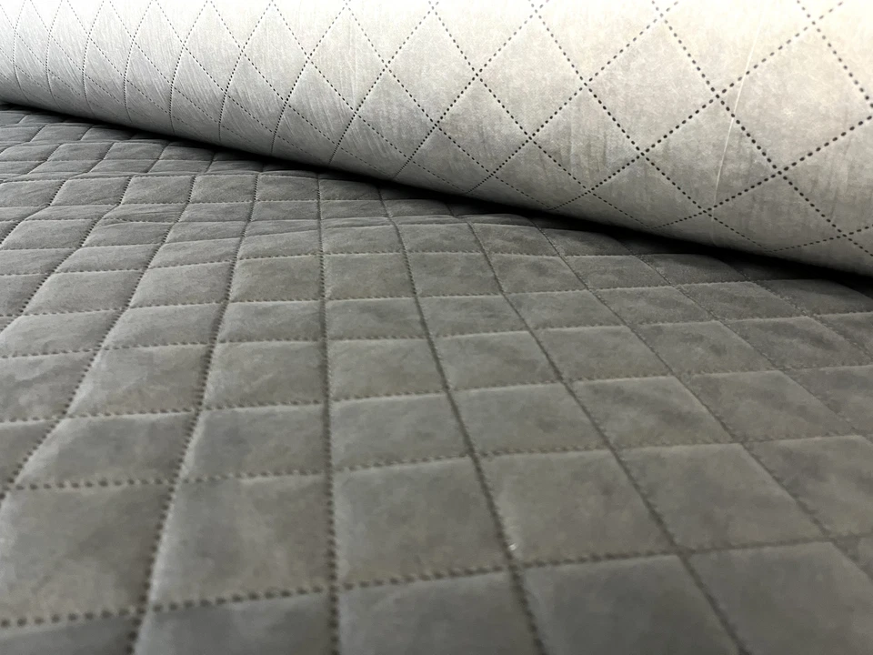 Mikrofaser gesteppt geprägt kaschiert mit Watte Meterware Polsterstoff Wildleder - Bild 1 von 1
