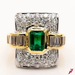 Ring 18K/750 Gelbgold Diamanten Smaragde ca. 4,0ct TW/VS Gr.55- Wert 10.000€ - Bild 1 von 3
