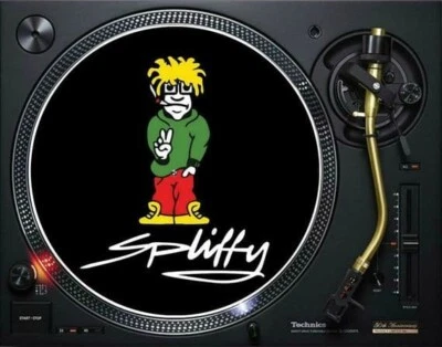 Spliffy Cartoon 12" SLIPMAT DJ TURNTABLES Slip Record Vinyl Matt Jeans 90s - Image 1 of 2