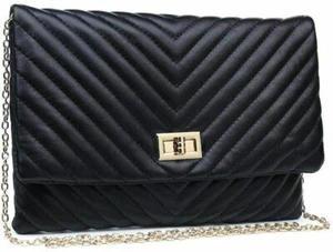 Urban Expressions Damen Victoria gesteppte Samt Clutch schwarz Einheitsgröße - Bild 1 von 2