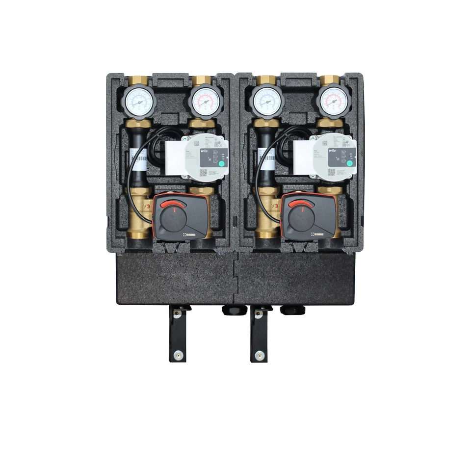 Pumpengruppen Komplettset 2x gemischter Heizkreis mit Verteilerbalken *Wilo*