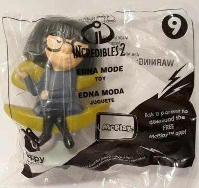 Disney Pixar Increíbles 2 Película Edna Mode McDonald's Happy Meal 3.5" Figura Juguete Foto 1 de 2