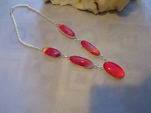 HERMOSO NUEVO COLLAR DE ÁGATA ROSA BOTSWANA 19" COLLAR DE PIEDRA ARTESANAL - Imagen 1 de 4