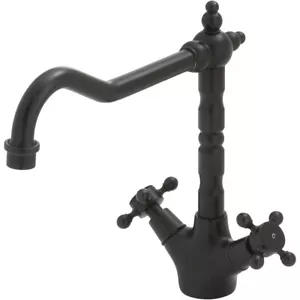 Fienza Lillian Kitchen Sink Mixer Tap Shepherds Crook Matte Black 336106BK - Picture 1 of 2