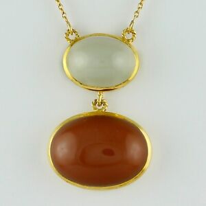 Gift For Women Indian Jewelry Pendant 10k Yellow Gold Honey Moonstone Gemstone