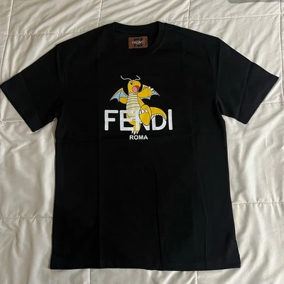 FENDI x FRGMT x POKÉMON - T-shirt - Large - Black Colorway - Dragonite - Image 1 of 4
