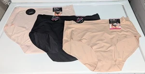 NWT, Bali, 3 pk,Black/nude/pink, Smooth Comfort, Brief Panties- Women's M/6 - Picture 1 of 10