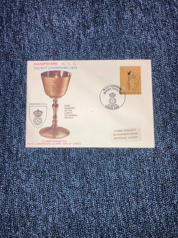 1973 Hampshire  County Cricket Club special FDC County Champions  - Image 1 of 1