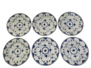 ROYAL COPENHAGEN BLUE FLUTED FULL LACE SET 6 LUNCHEON PLATES #1085 1ST Q 9 1/8"D - Bild 1 von 24