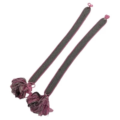 Chaqueta Kimono Japonesa Haori Himo Accesorio De Colección Seda Kumihimo Rosa Negro OJ209 Foto 1 de 4