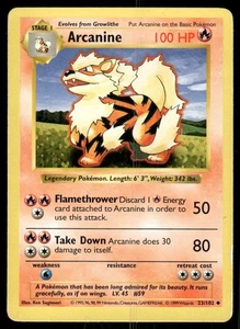 Pokemon Tcg Arcanine [Shadowless] #23 Pokemon Base Set MP - Bild 1 von 2