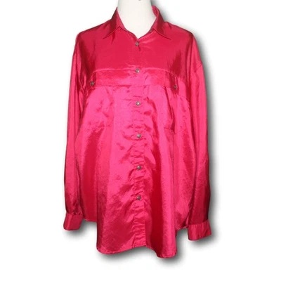 Blusa LESLIE FAY Sport (14) Manga Larga Botón Frontal Magenta Foto 1 de 4