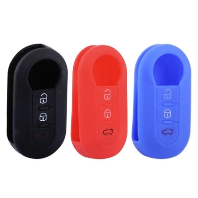 3 Buttons Soft Silicone Smart Remote Key Cover Case Skin Shell Fit For Fiat 500 - Imagem 1 de 4
