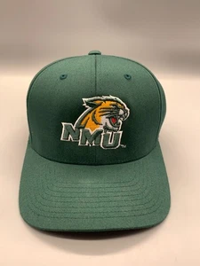 Northern Michigan Wildcats Hat Cap Fitted Small Medium Green NCAA Football Logo - Picture 1 of 11
