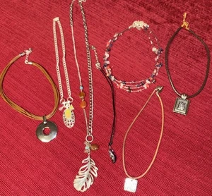 Lote de 7 collares de joyería boho todos ponibles sin marca - Imagen 1 de 7