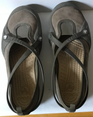 CROCS Celeste Mary Jane Comfort Cushioned Brown Suede Shoes Flats Women Size 10 - Image 1 of 4