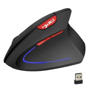 2.4GHz Wireless 4-Keys 2400 DPI Adjustable Ergonomics Vertical Mouse Black/Red - Picture 1 of 7