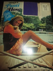PANTIMEDIAS PETITE BELLE Vintage PÚRPURA OPACO Nailon - Talla O/S - Años 70 - Imagen 1 de 2