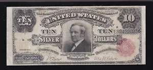 US 1891 $10 Tombstone Silver Certificate Note FR 301 VF (023) - Picture 1 of 2