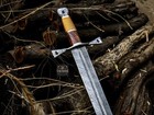 Hand Forged Damascus Steel Viking Sword Sharp Battle Ready Medieval Sword And Sheath