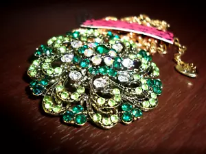 Betsey Johnson glänzende Kristall Blume Anhänger Halskette, Legierung, 27 Zoll, Mode - Bild 1 von 6