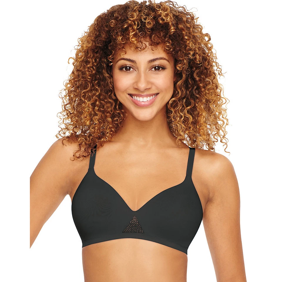 Hanes G521 Oh so Light Black Foam Wire Tagless Bra Sz XL