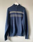Dockers Knit Jumper Sweater Blue Cotton Quarter Zip Men's Size M