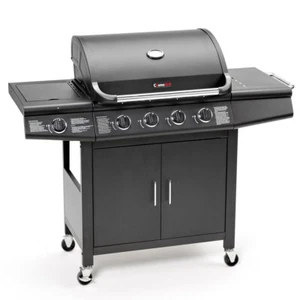 Parrilla de barbacoa CosmoGrill 4+1 de lujo negra de gas incl. quemador lateral (devolución sellada) - Imagen 1 de 5